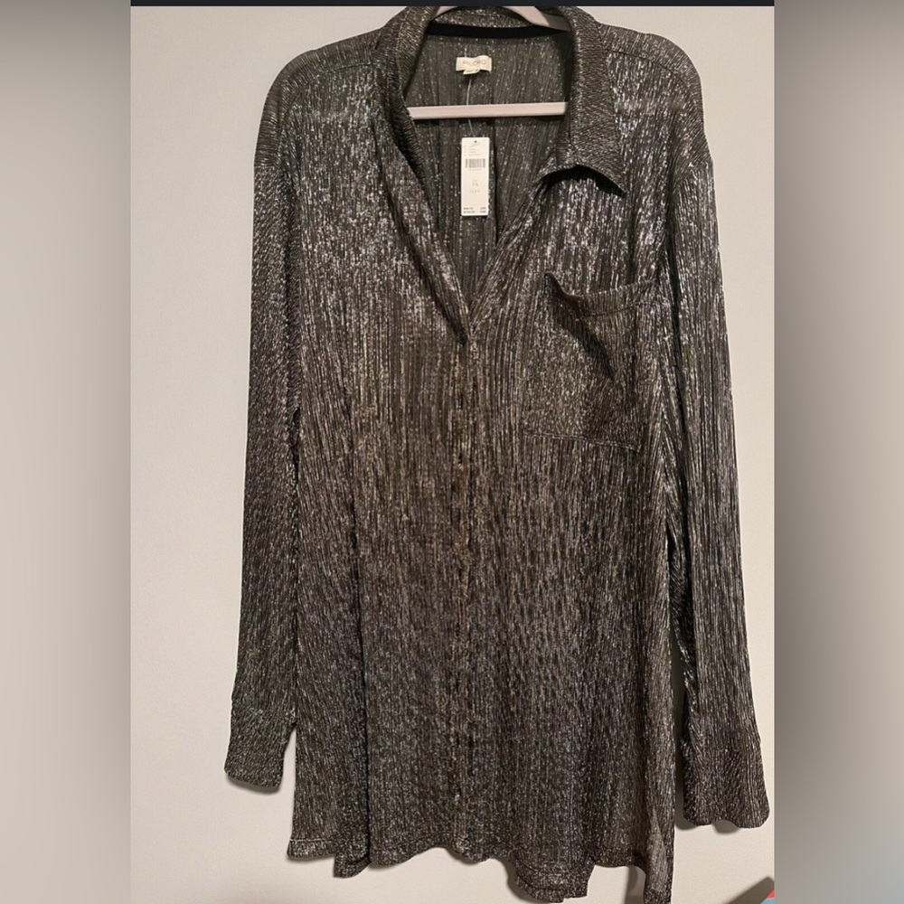 Pilcro Anthropologie Metallic purple Women's Top - Picture 3 of 7